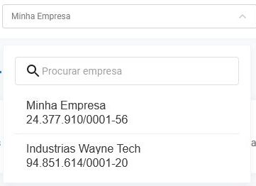 Menu minha empresa