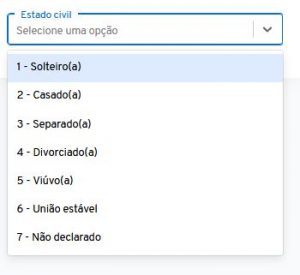 I181 - Estado Civil - Opções