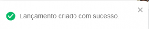 I1291 - Notificação lançamento criado com sucesso