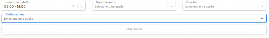 I1418 - Campo Horário de trabalho - colaboradores - opções