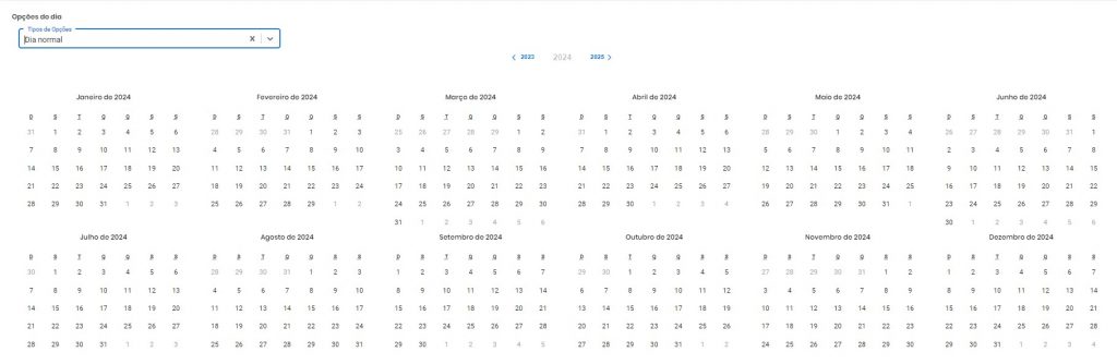 I2303 - Calendário - opções do dia