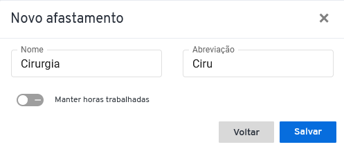 I439 - Inclusão de um Novo tipo de afastamento