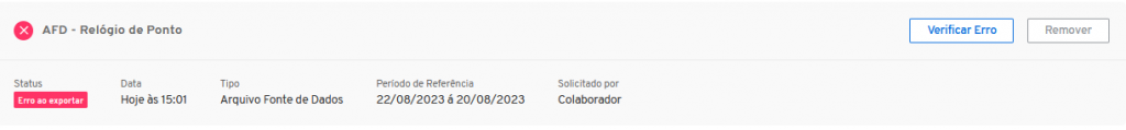 I864 - Vermelho - Erro ao exportar